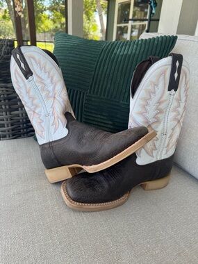 DURANGO | Rebel Pro Lite Cowboy Boots Men’s 10.5W Brown White Western Square Toe